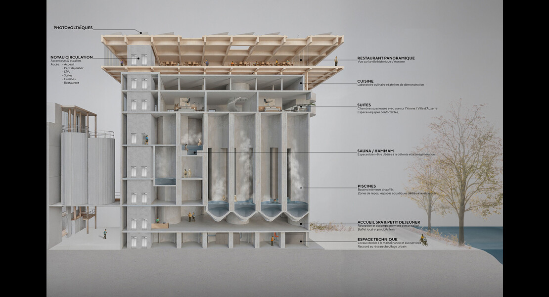 reconversion du silo 1 en hôtel et SPA - reconversion du silo 1 en hôtel et SPA